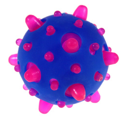 Piłka niebiesko-różowa SENSORYCZNA DLA DZIECI piłeczka rehabilitacyjna gniotek ŚWIECĄCA